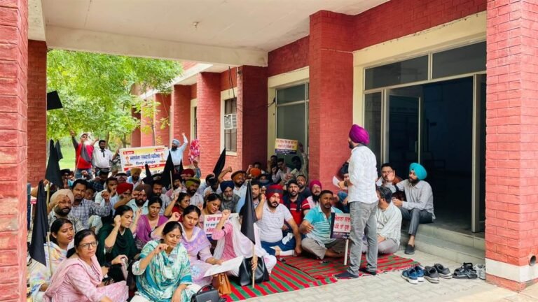 ਪੰਜਾਬ ਭਰ ਚ ਮੁਲਾਜ਼ਮਾਂ ਕੀਤੀ ਹੜਤਾਲ; ਕਾਲੀਆਂ ਪੱਟੀਆਂ ਬੰਨ੍ਹ ਕੇ ਕੀਤਾ ਰੋਸ ਪ੍ਰਦਰਸ਼ਨ!
